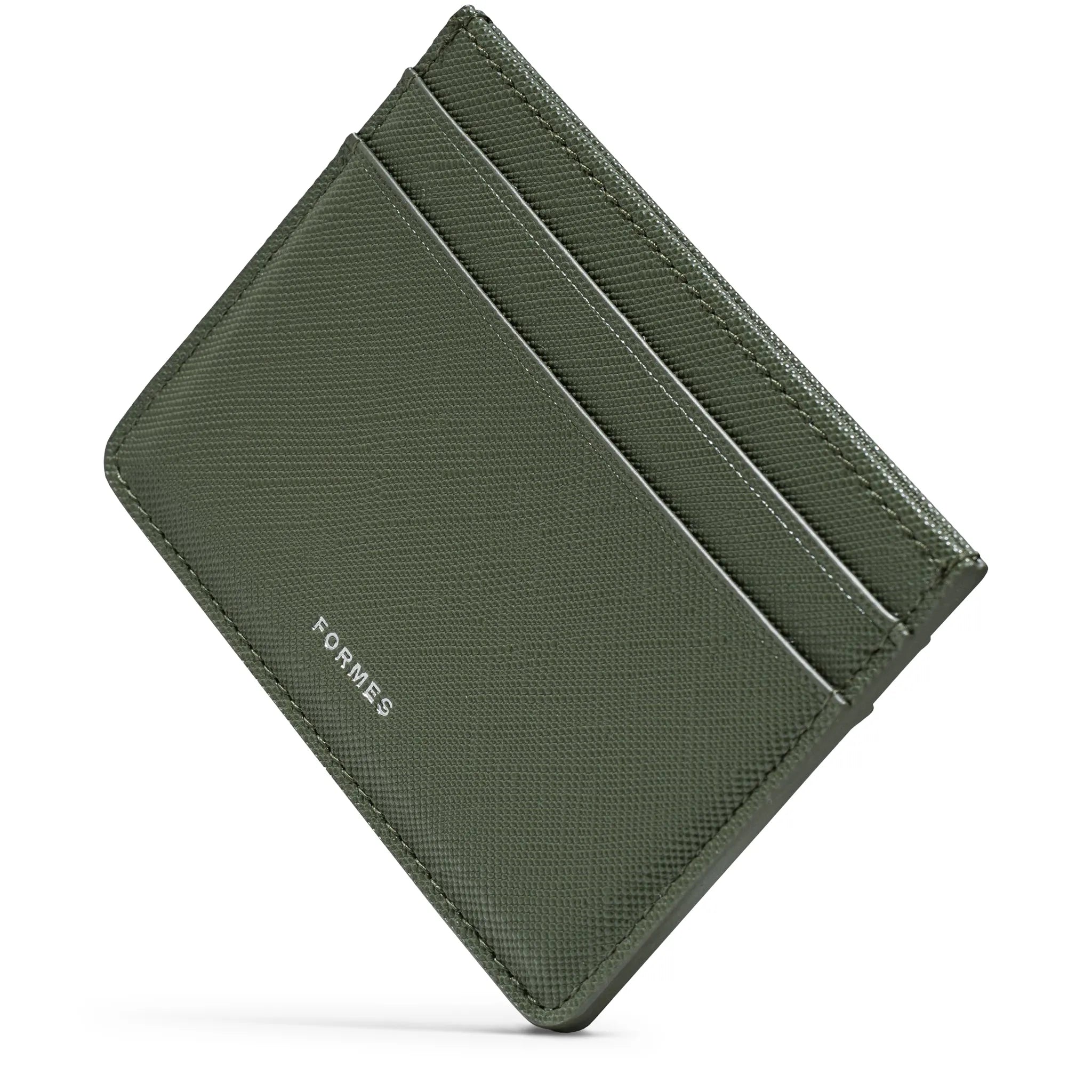 Front Side View of Formes Classic Verdal Green Card Holder